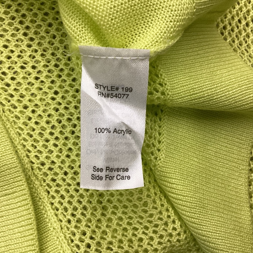 Cabi Split Back Pullover Lemon Lime Sweater Size … - image 7
